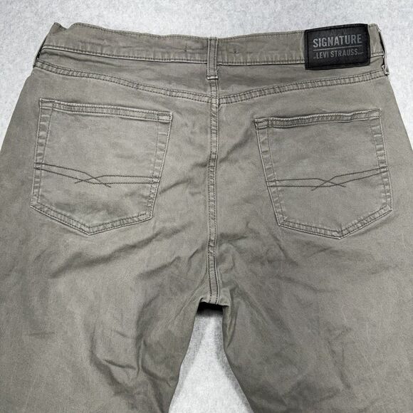 Signature Levi Strauss Mens Pants Sz 32x31‎ Gray Athletic Chino Classic Denim - Picture 11 of 14